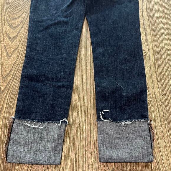 Joe's Straight Cuff-Cut Crop Jeans Mid Rise Denim Stretch Dark Wash Blue Size 27 - Picture 9 of 12
